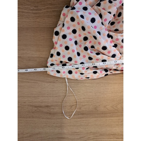 NWT Anthropologie Maeve Pink Polka Dot Bow Tie One Shoulder Tank Blouse Top 12 - Picture 5 of 6